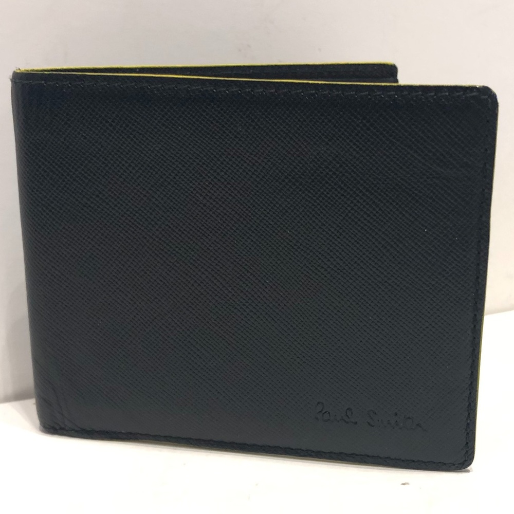 Paul Smith Black Leather Multicolor Bifold Wallet